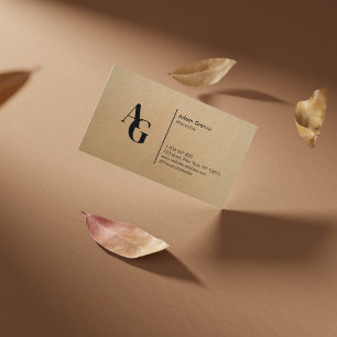 Carte De Visite Coiffeur Monogram Kraft