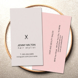 Carte De Visite Coiffeur noir en pastel élégant simple de ciseau