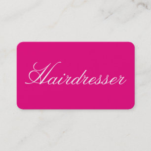 Carte De Visite Coiffeur Plaque Simple Pink Professionnel