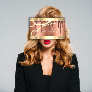 Carte De Visite Coiffeur professionnel Ciseaux Gold Cuivre Drift