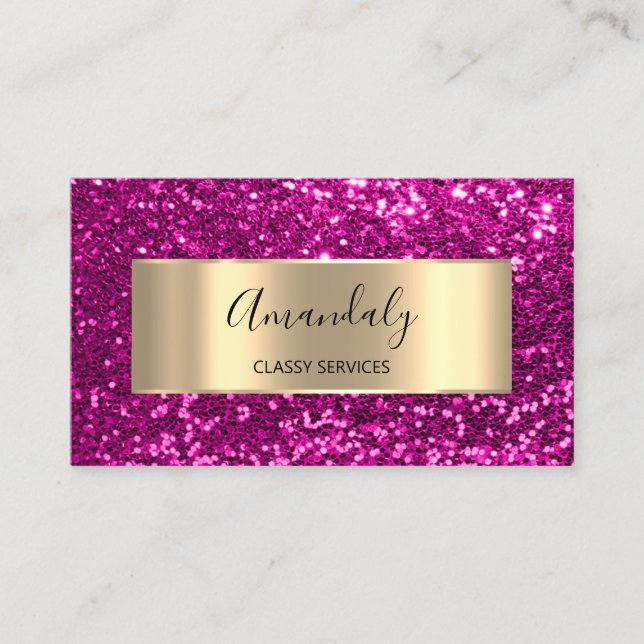 Carte De Visite Coiffeur professionnel Parties scintillant Rose Or (Devant)