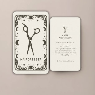 Carte De Visite Coiffeur Professionnel Tarot Céleste Vintage