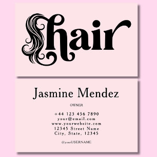 Carte De Visite Coiffeur Rose Pâle Salon Professionnel