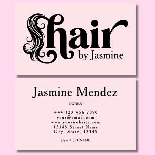 Carte De Visite Coiffeur Rose Pâle Salon Professionnel