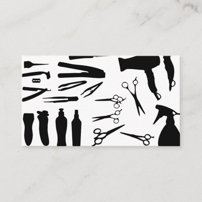 Carte De Visite Coiffeur simple de salon de coiffure (Devant)