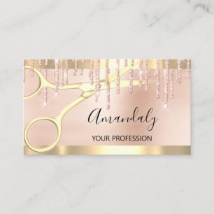Carte De Visite Coiffeur Styliste Coiffeur Gold Scissers