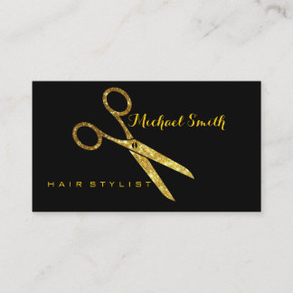Carte De Visite Coiffeur Styliste Elégant Parties scintillant Or C