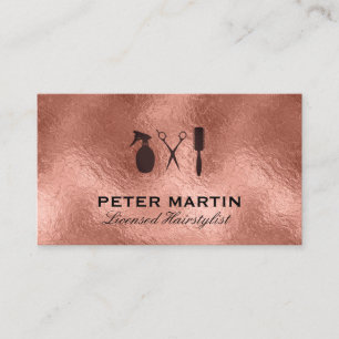 Carte De Visite Coiffeuse Arrière - plan Rose Gold Foil
