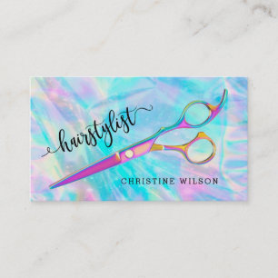 Carte De Visite coiffeuse aux couleurs pastel