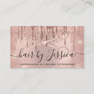 Carte De Visite Coiffeuse Coiffeuse Ciseaux Rose Gold VIP