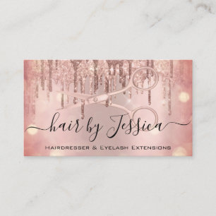 Carte De Visite Coiffeuse Coiffeuse Ciseaux Rose Parties scintilla
