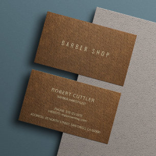 Carte De Visite coiffeuse exclusive en cuir Brown
