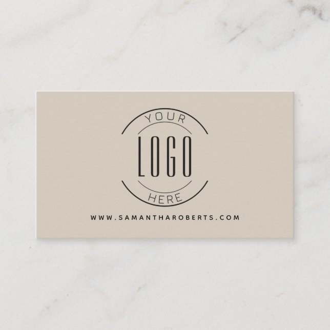 Carte De Visite Coiffeuse moderne ajouter votre logo beige (Devant)