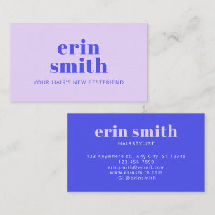 Carte De Visite Coiffeuse moderne bleu chic