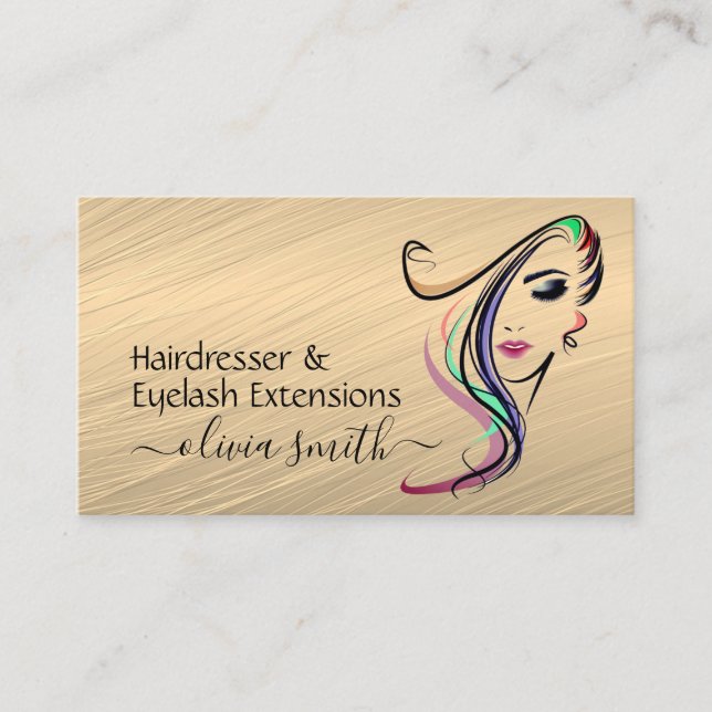 Carte De Visite Coiffeuse personnalisée et extensions Eyelash (Devant)