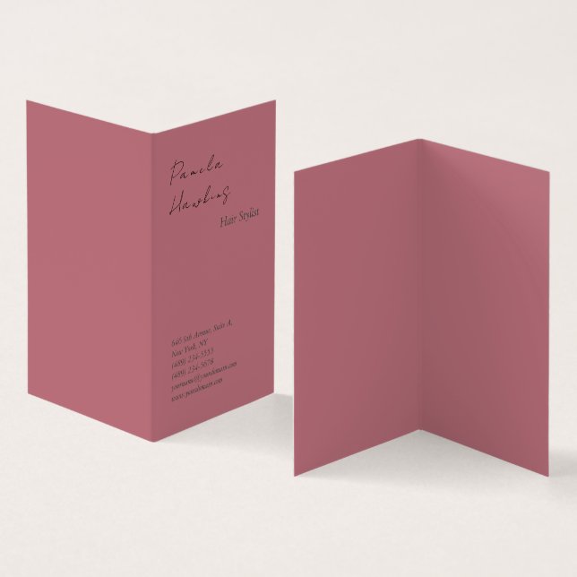 Carte De Visite Coiffeuse professionnelle couleur or rose clair (Intérieur et extérieur)