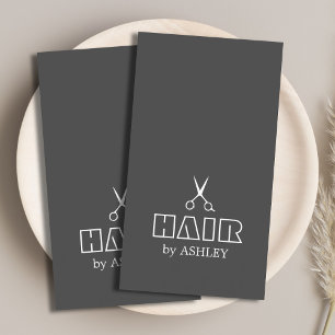 Carte De Visite Coiffeuse/salon minimaliste gris blanc