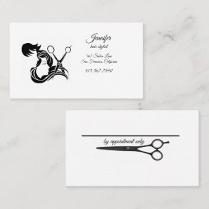 Carte De Visite Coiffeuse Silhouette & Ciseaux Coiffeuse Business 
