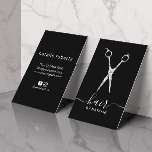 Carte De Visite Coiffeuse Styliste Luxe Diamond Scissor Beauté Sal