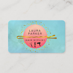 Carte De Visite Coiffeuse Styliste Maquillage Artiste Salon Turquo