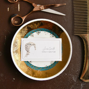 Carte De Visite Coiffeuse vintage Coiffeuse Modèle de beauté