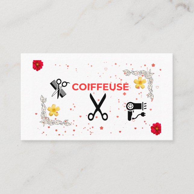 Carte de visite Coiffure à domicile – Pro & fémini (Devant)