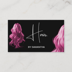 Carte De Visite coiffure rose styliste typographie moderne extensi