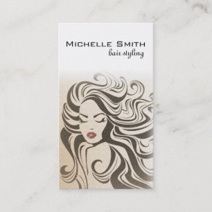 Carte De Visite Coiffure Stylo Extensions cheveux bouclés Sepia Re