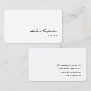 Carte De Visite Coin arrondi Calligraphie professionnelle simple