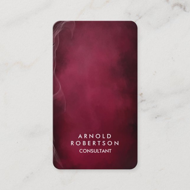 Carte De Visite Coin arrondi Carmine foncée Rouge élégant (Devant)