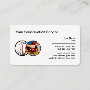 Carte De Visite Coin arrondi des services de construction