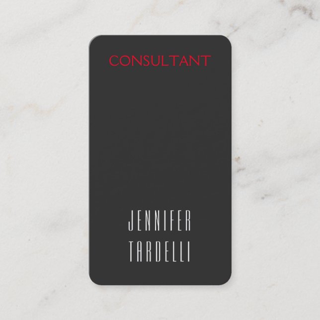 Carte De Visite Coin arrondi Grey Consultant Gestionnaire Chef (Devant)
