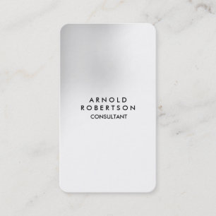 Carte De Visite Coin arrondi gris blanc élégant unique