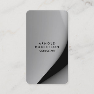 Carte De Visite Coin arrondi gris noir élégant unique