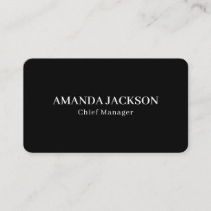 Carte De Visite Coin arrondi noir professionnel branché