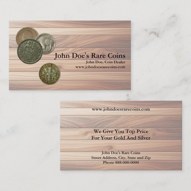 Carte De Visite Coin Dealer Business Card (Devant / Derrière)