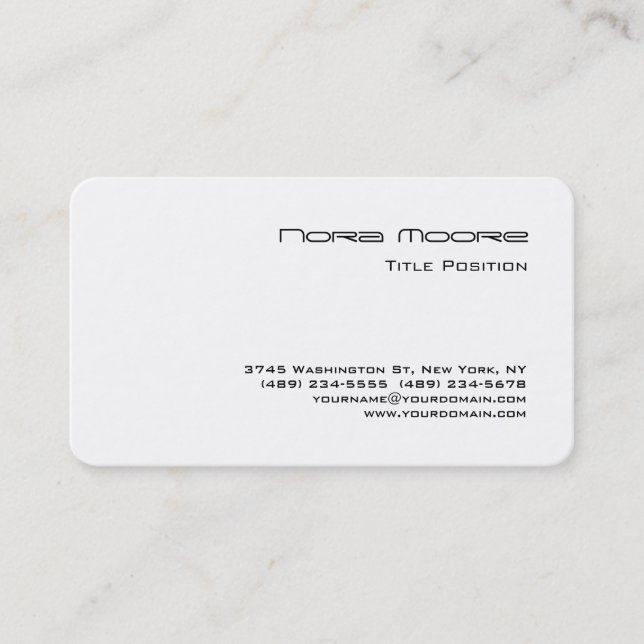 Carte De Visite Coin rond noir blanc professionnel (Devant)