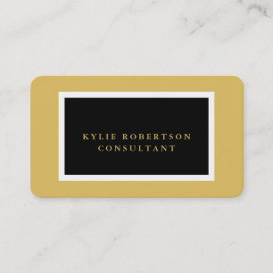 Carte De Visite Coin rond Noir Couleur Or Professionnel tendance