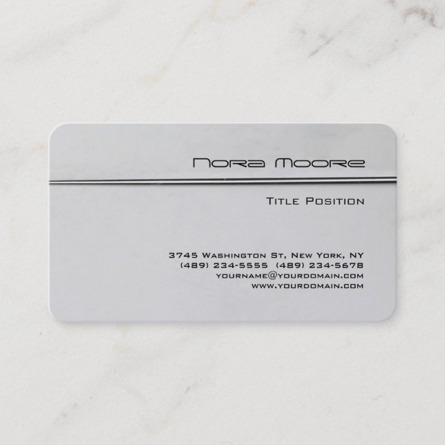 Carte De Visite Coin rond Silver Grey Professional (Devant)