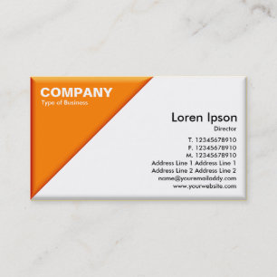 Carte De Visite Coin triangulaire - Effet 3d - orange et blanc