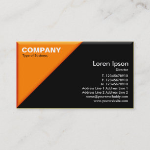 Carte De Visite Coin triangulaire - effet 3d - orange et noir