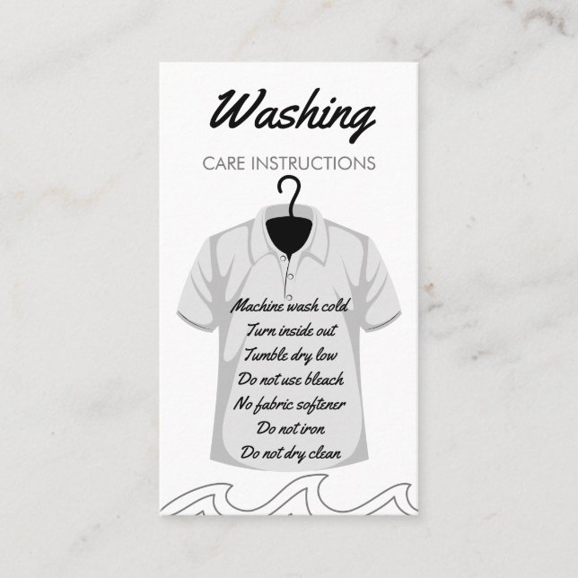 Carte De Visite Col Longue Gris Col Chemise Lavage Instruction Soi (Devant)