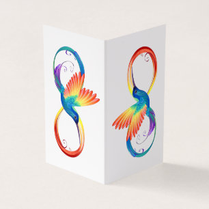 Carte De Visite Colibri arc-en-ciel avec symbole Infinity