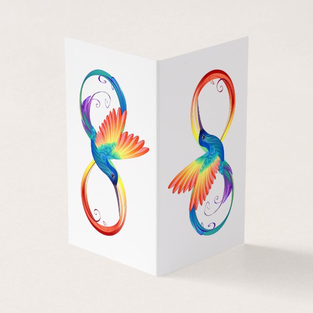 Carte De Visite Colibri arc-en-ciel avec symbole Infinity (Extérieur)