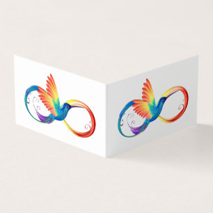 Carte De Visite Colibri arc-en-ciel avec symbole Infinity
