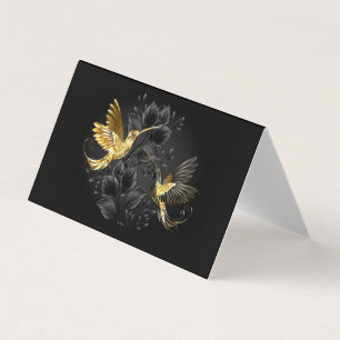 Carte De Visite Colibri noir et or