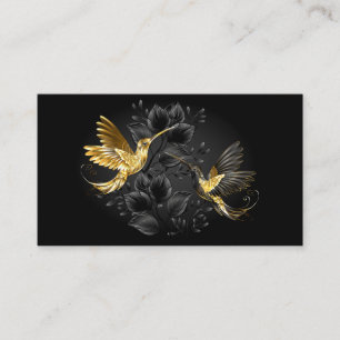 Carte De Visite Colibri noir et or