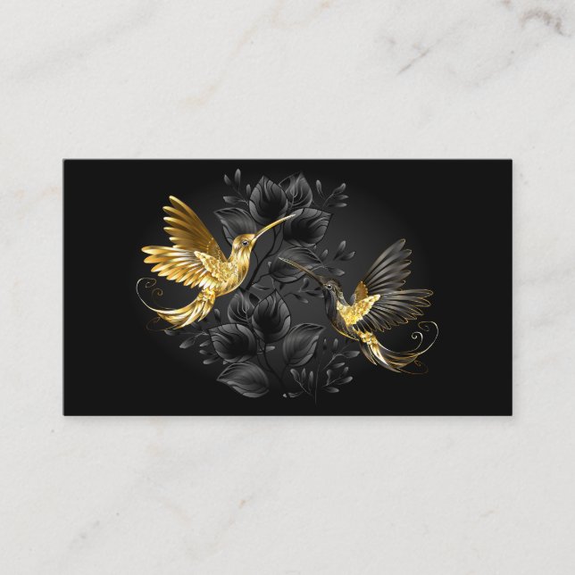 Carte De Visite Colibri noir et or (Devant)