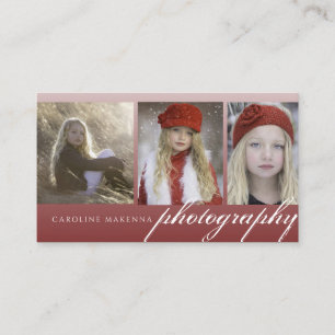 Carte De Visite Collage 3 photos de Red Ombre