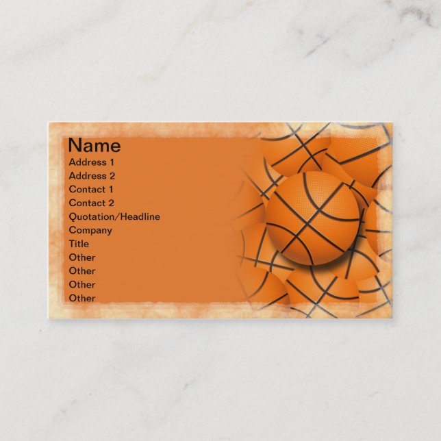 Carte De Visite Collage de basket-balls (Devant)